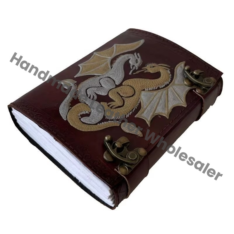 Creative Custom Logo Genuine Leather Hardcover Notebook Eco-friendly Paper Constellation Happy Planner Daily Gift Bound Journal