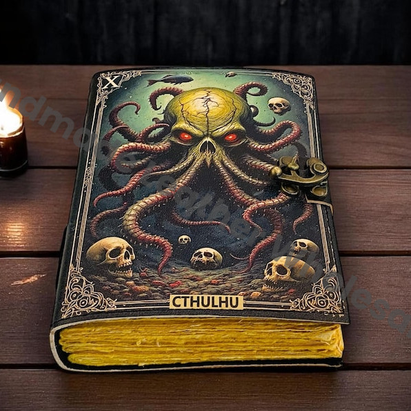 Cthulhu Leather Journal – Octopus Tentacle Grimoire, Gothic Horror