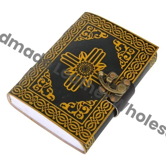 Custom Leather Address Book Embossed Cross Vintage Leather Handmade Eco-friendly Paper Customized Travel Sketchbook Gift