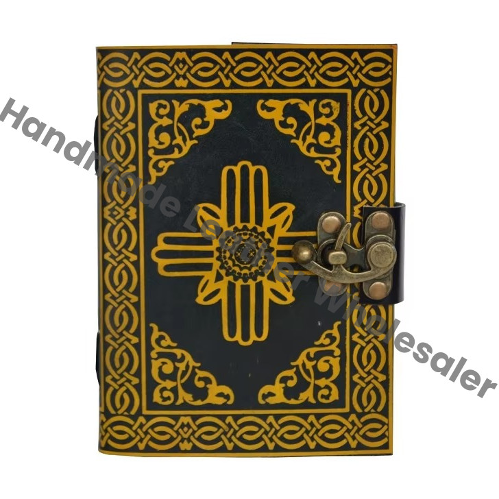 Custom Leather Address Book Embossed Cross Vintage Leather Handmade Eco-friendly Paper Customized Travel Sketchbook Gift