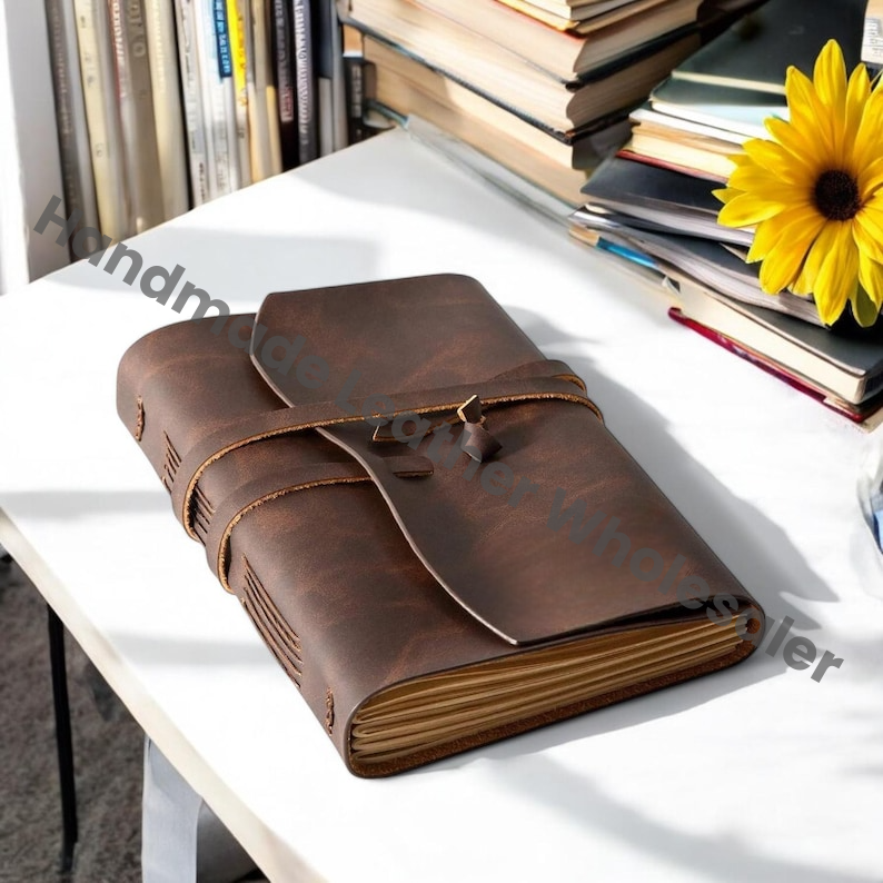 Custom Leather Journal with Name – Personalized Handmade Diary, Lined Notebook Gift for Men Women, Travel Writing Book for Him Her