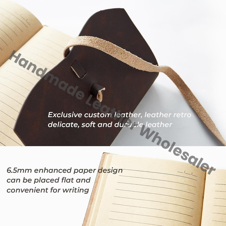 Custom Leather Journal with Name – Personalized Handmade Diary, Lined Notebook Gift for Men Women, Travel Writing Book for Him Her