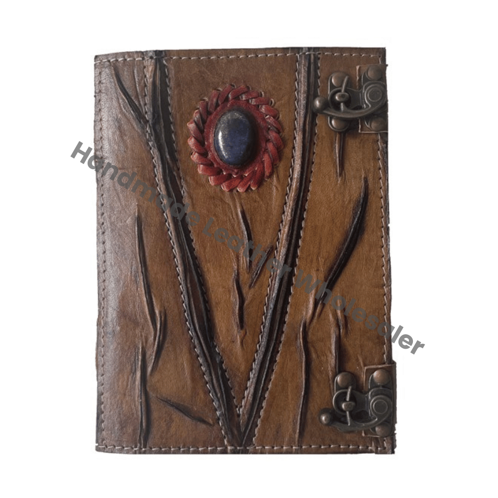 Custom Wholesale Bulk Vintage Hard Charcoal Leather Spiral Eco-friendly Cotton Paper Journal Handmade Sheets Self Care Gift
