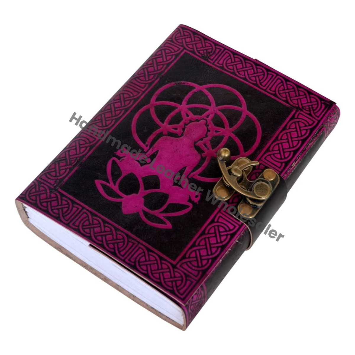 Customized Organizer Handcraft Buddha Leather Journal Embossed Handbook Notebook Organizer Diary Vintage Bound Journals