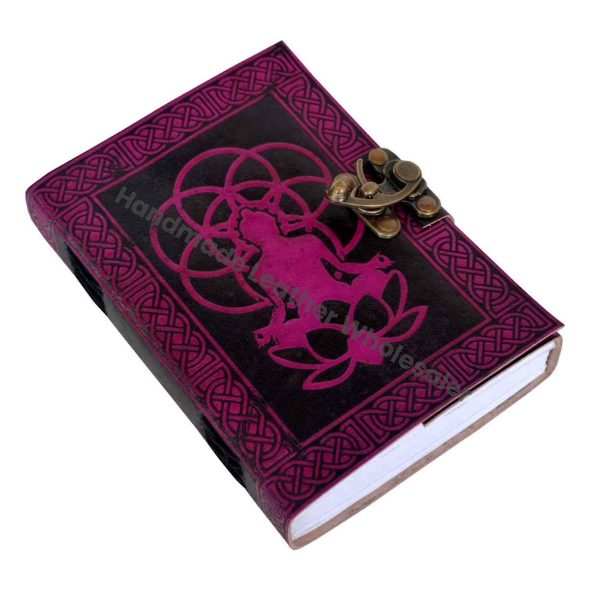 Customized Organizer Handcraft Buddha Leather Journal Embossed Handbook Notebook Organizer Diary Vintage Bound Journals