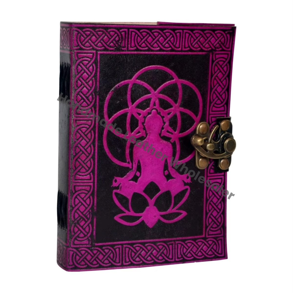 Customized Organizer Handcraft Buddha Leather Journal Embossed Handbook Notebook Organizer Diary Vintage Bound Journals
