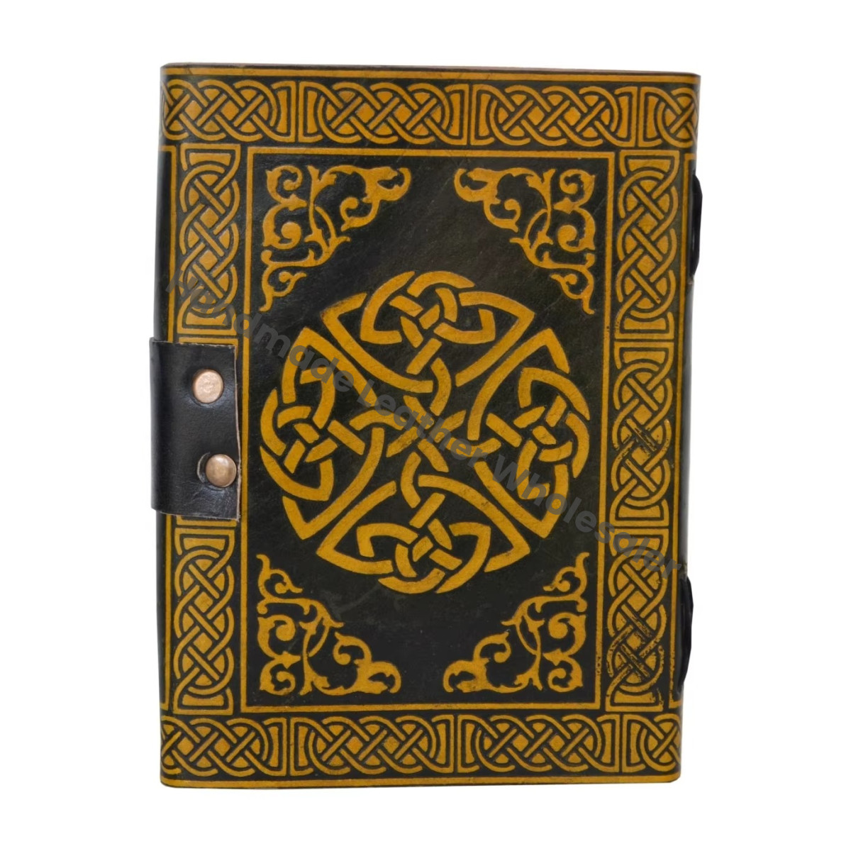 Customized Organizer Handcraft Leather Journal Buddha Embossed Handbook Notebook Organizer Book Diary Vintage Bound Planner
