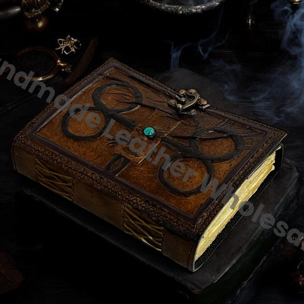 Darkhold Grimoire Book of Damned The Book of Sin Gothic Blank Spell Book of Shadow Leather Journal Scarlet Witch Prop Merchandise Evil Book