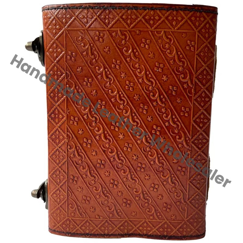 DND Celtic Wiccan Address Book Writing Vintage Leather Book Eco-friendly Paper Black Orange Dragon Handmade Deckle Art Gift