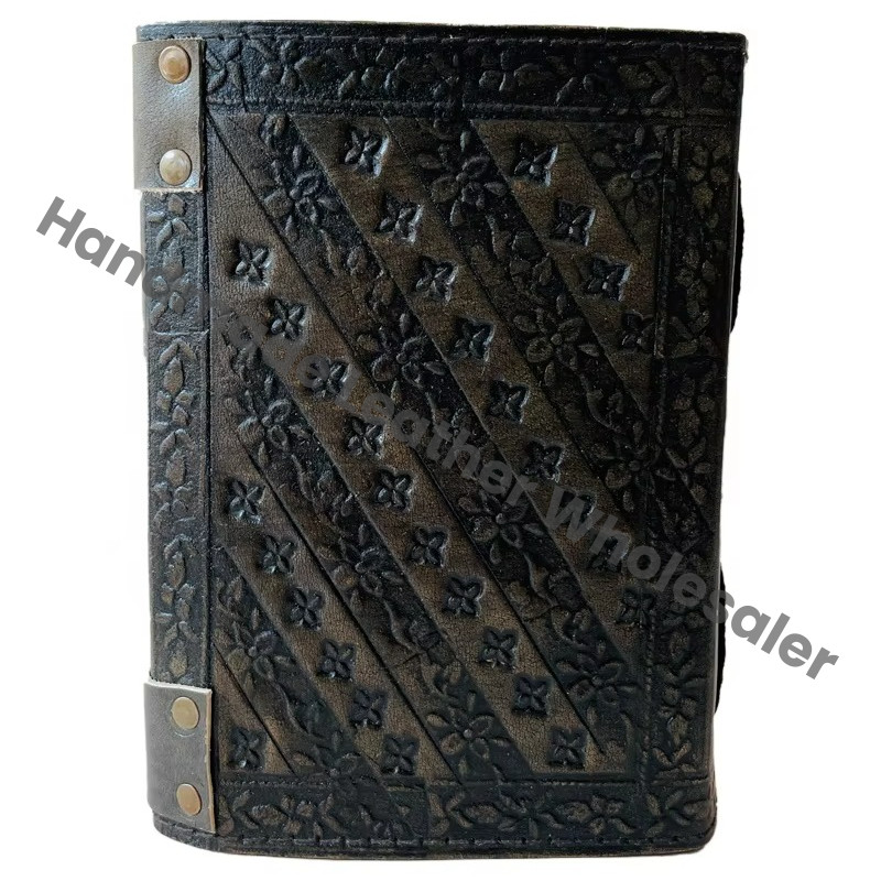 DND Leather Journal Dragon Antique Embossed Charcoal Book of Shadows Prop Handmade Paper Personal Organizer Gift for Him her