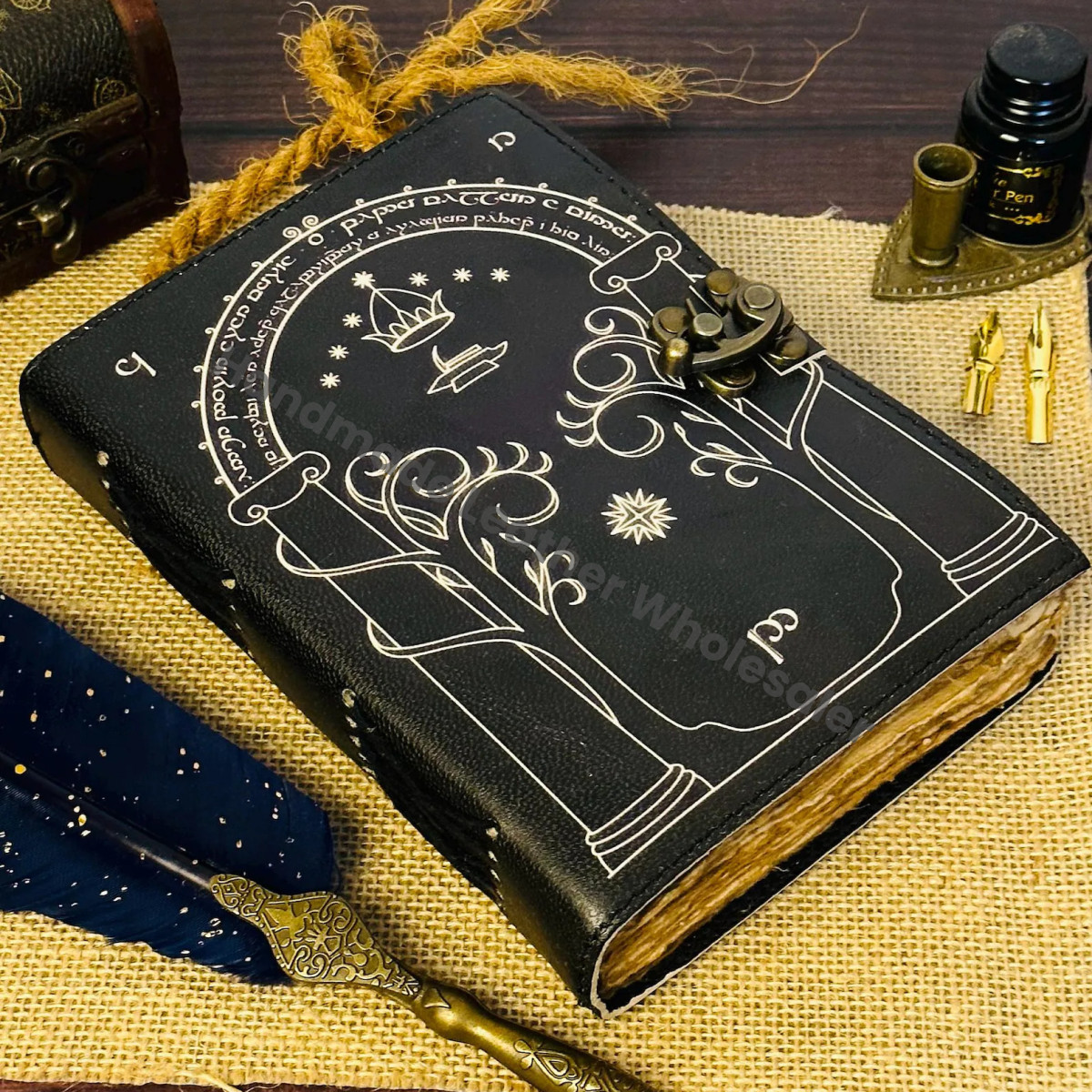 Doors of Durin Leather Grimoire Journal, Tolkien Book of Shadows