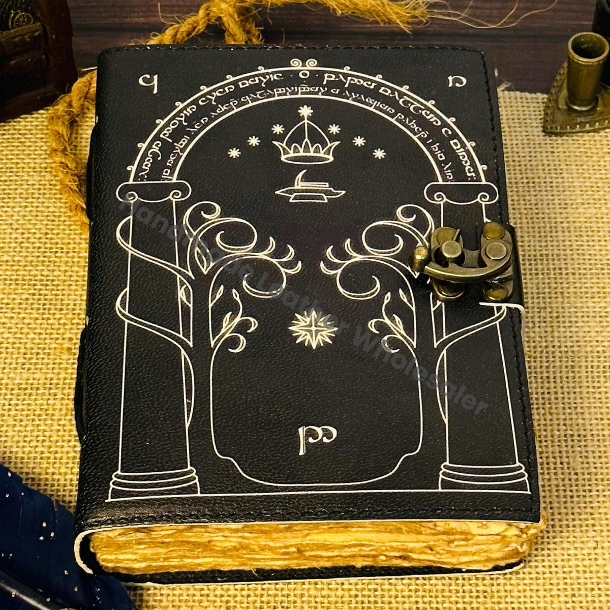 Doors of Durin Leather Grimoire Journal, Tolkien Book of Shadows