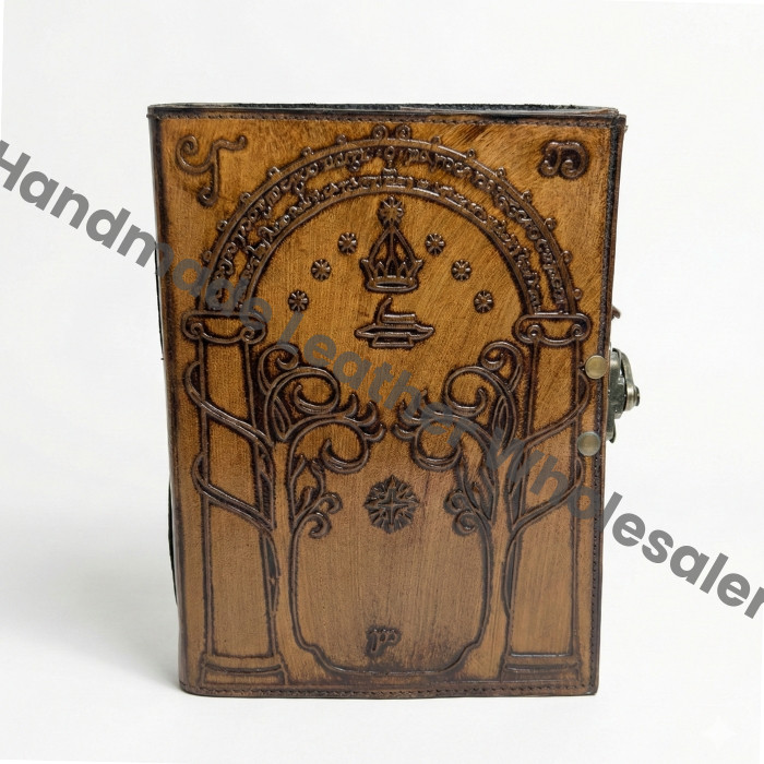 Doors of Durin Leather Journal: Tolkien Lord of the Rings Notebook
