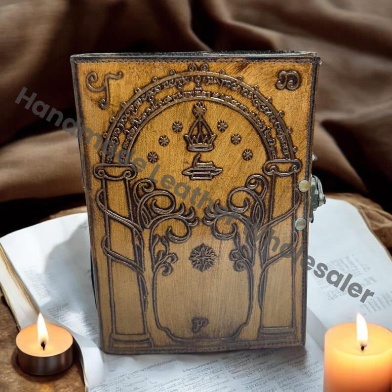 Doors of Durin Leather Journal: Tolkien Lord of the Rings Notebook