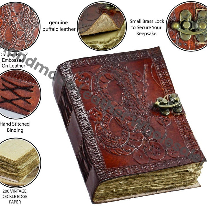 Dragon Ball Z Shenron Embossed Leather Journal: Handmade Grimoire