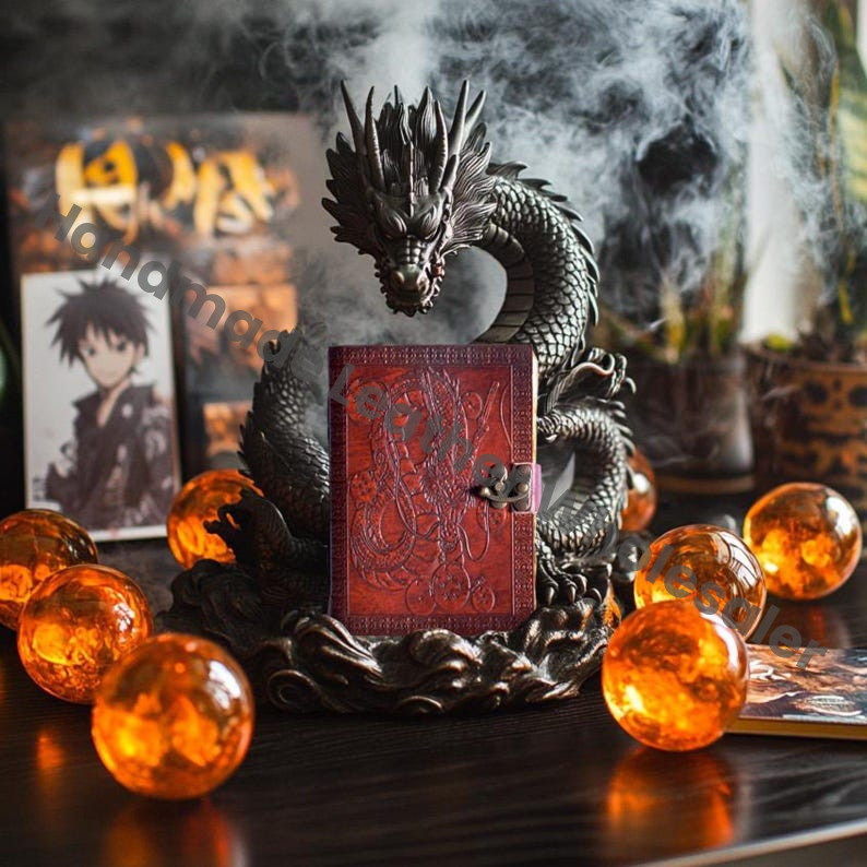 Dragon Ball Z Shenron Embossed Leather Journal: Handmade Grimoire
