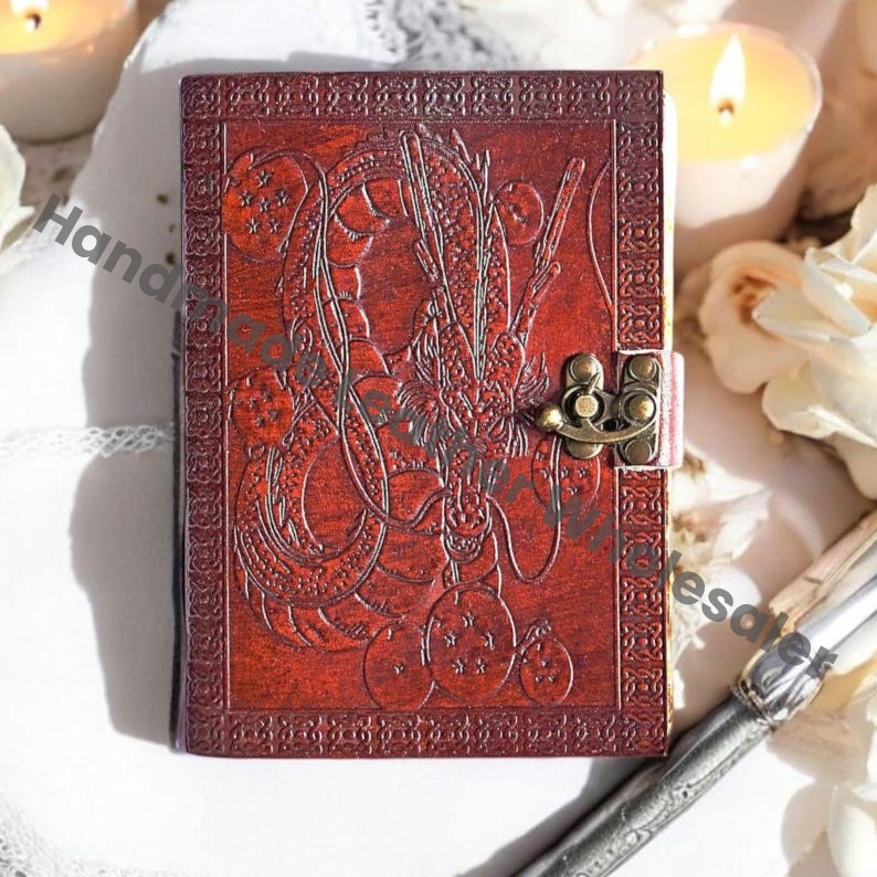 Dragon Ball Z Shenron Embossed Leather Journal: Handmade Grimoire