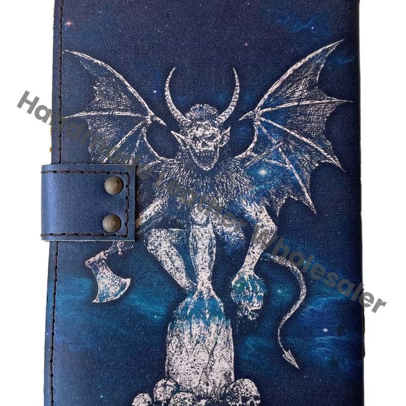 Dragon DND Handmade Leather Printed Journal Retro Collage Design Deckle Paper Eco-friendly Vintage Address Book Gift