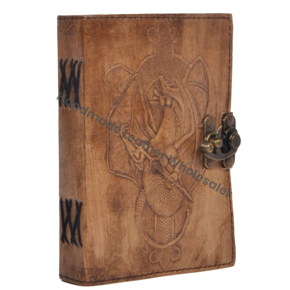 Dragon Grimoire Handmade Leather Embossed Blank Journal Book of Shadows Notebook Office Diary College Book Poetry Book Sketch