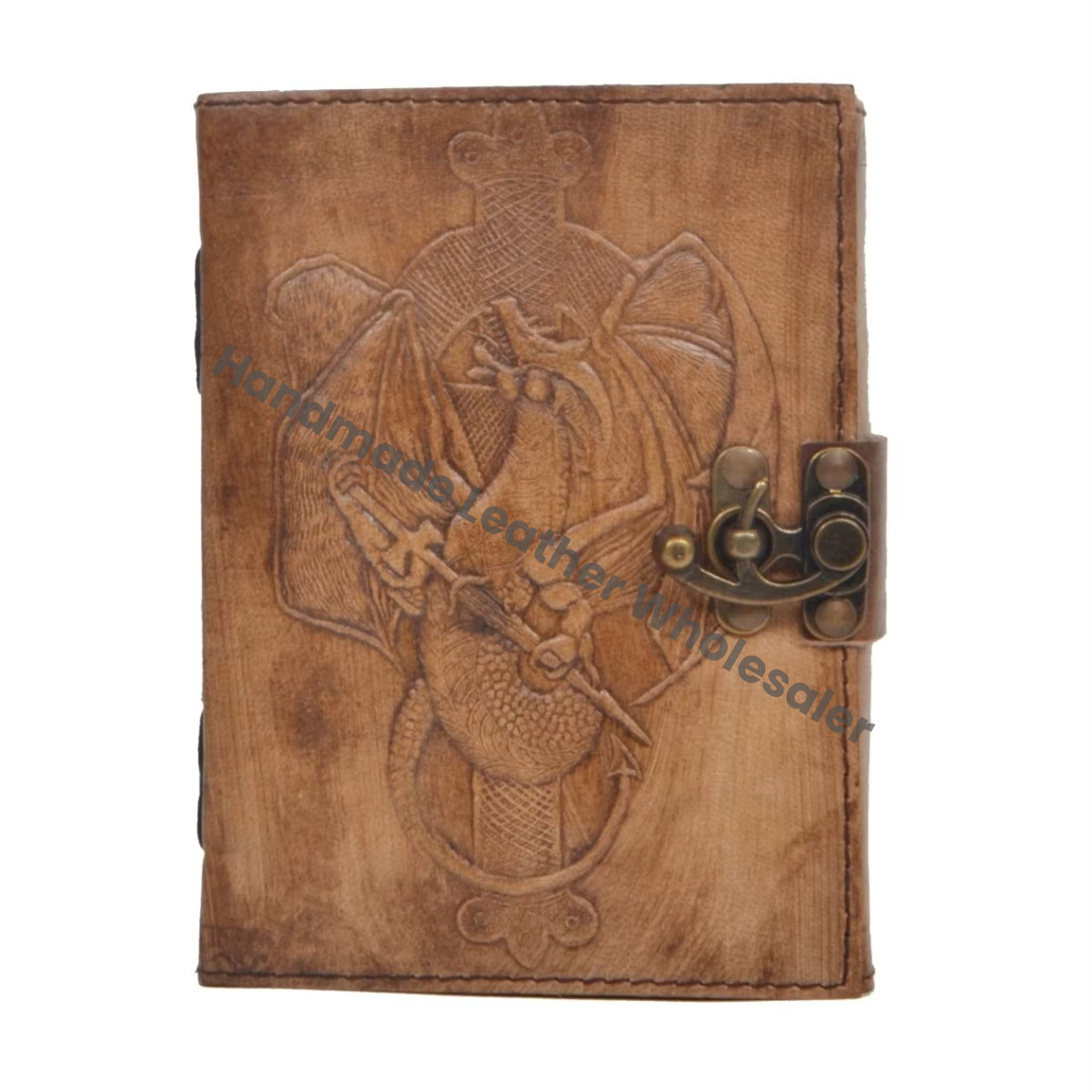 Dragon Grimoire Handmade Leather Embossed Blank Journal Book of Shadows Notebook Office Diary College Book Poetry Book Sketch