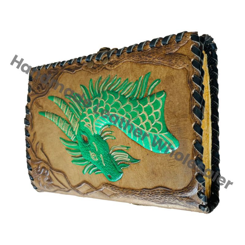 Dragon Journal Notebook Charcoal Diary for Men Women Vintage Handmade Leather Hardcover Spiral Binding Gift