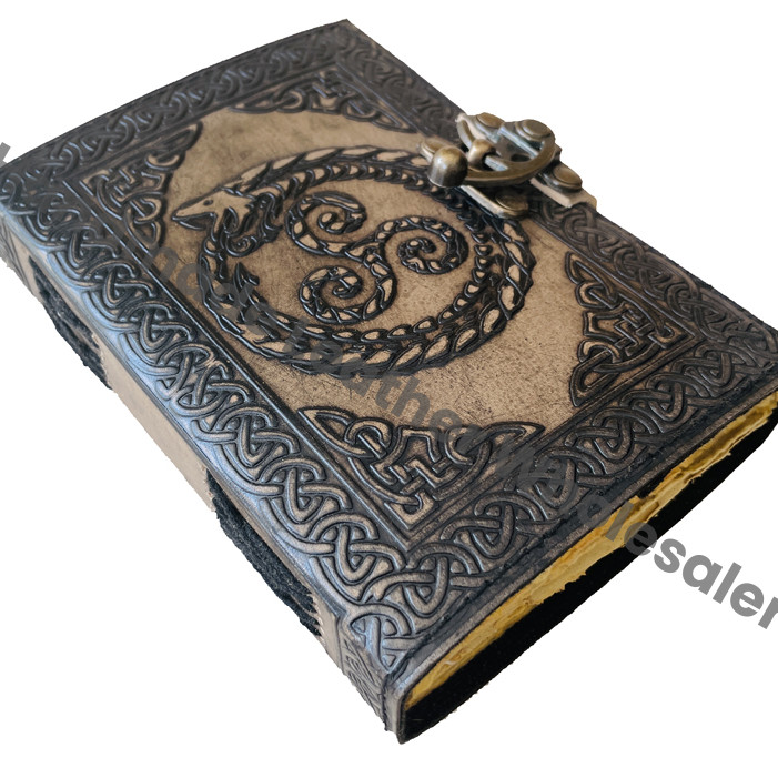 Dragon Journal Notebook Diary for Men & Women Full Genuine Leather Hardcover Vintage Handmade Spiral Binding Gift Handmade Paper