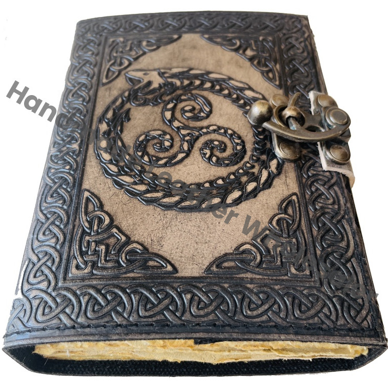 Dragon Journal Notebook Diary for Men & Women Full Genuine Leather Hardcover Vintage Handmade Spiral Binding Gift Handmade Paper