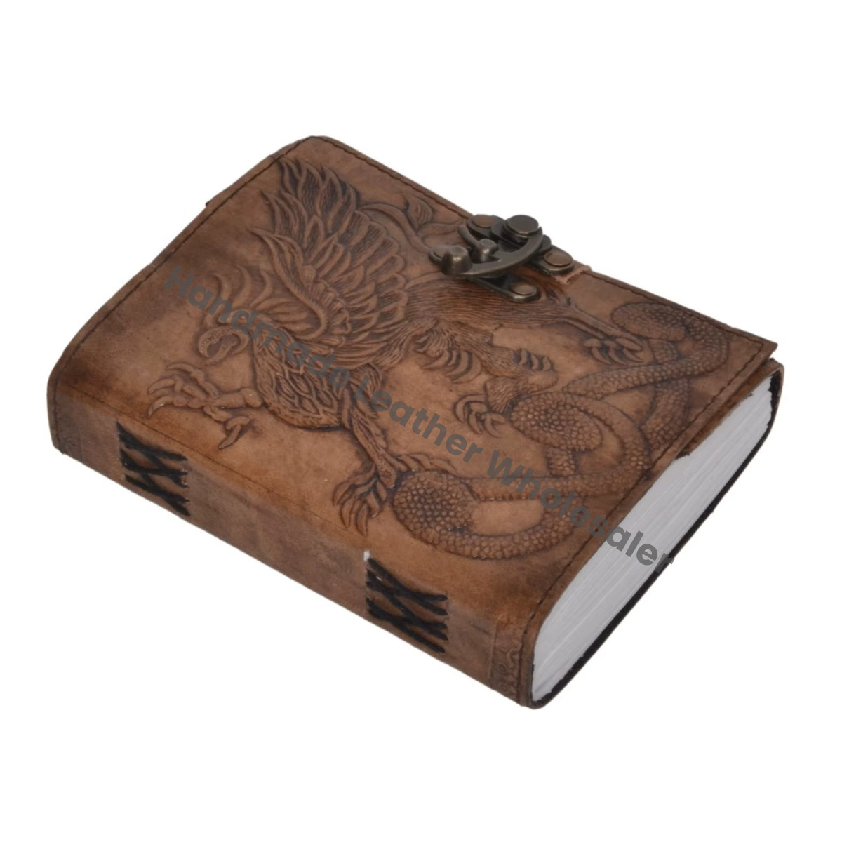 Dragon Leather Charcoal Hardcover Handmade Embossed Shadows Grimoire Thermal Bound Office Journals Gift Handmade Notebook