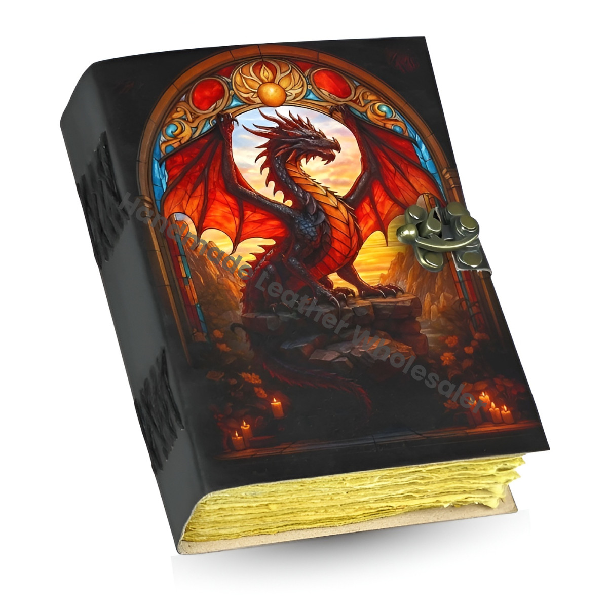 Dragon Leather Journal: Handmade Book of Shadows with Key Lock