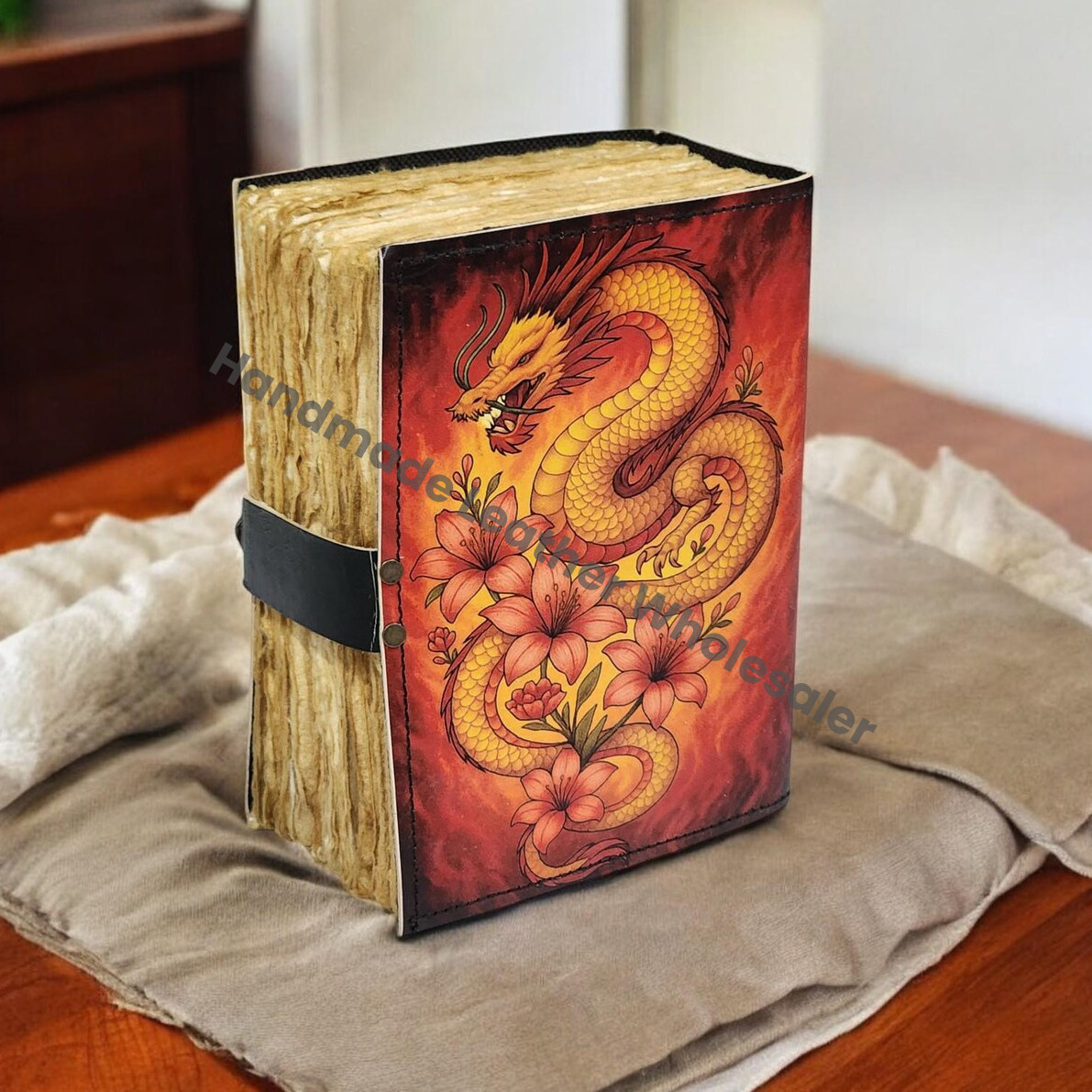 Dragon Leather Journal: Handmade Deckle Edge Book of Shadows