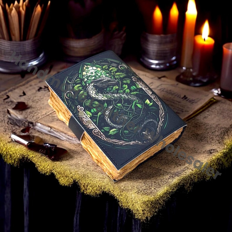 Dragon Leather Journal: Vintage Handmade Deckle Edge Paper Sketchbook