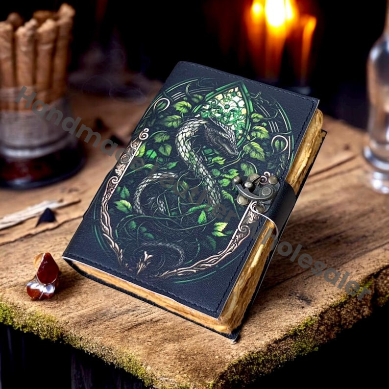 Dragon Leather Journal: Vintage Handmade Deckle Edge Paper Sketchbook