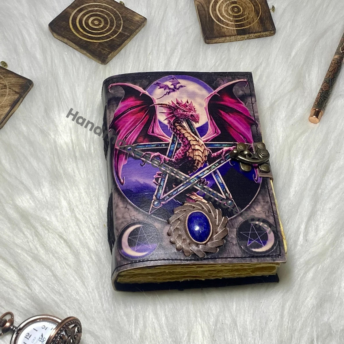 Dragon Leather Journal: Vintage Spell Book, Handmade Grimoire