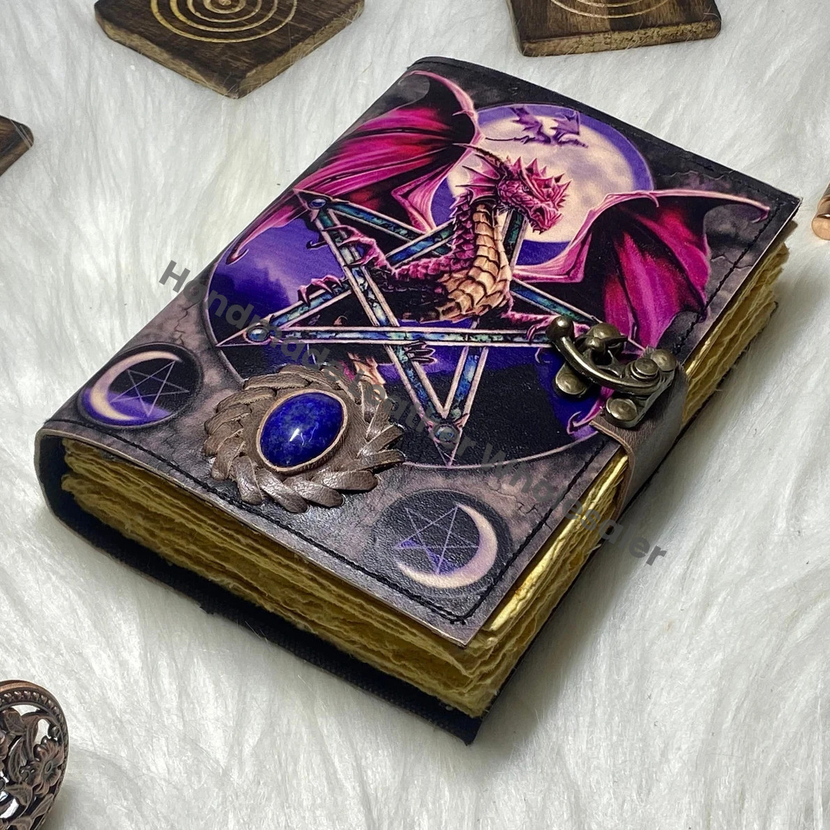 Dragon Leather Journal: Vintage Spell Book, Handmade Grimoire