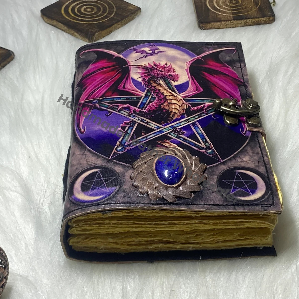 Dragon Leather Journal: Vintage Spell Book, Handmade Grimoire
