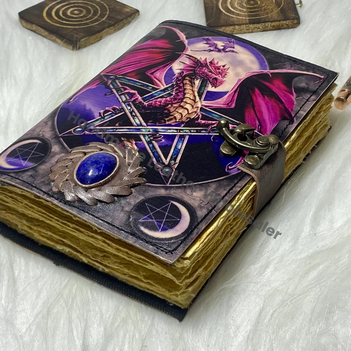 Dragon Leather Journal: Vintage Spell Book, Handmade Grimoire