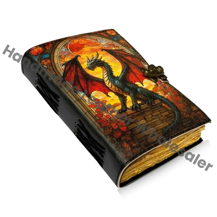 Dragon Leather Journal with Lock: Handmade Writing Notebook Handmade Book of Shadows, Large Book Spell book, Magic Diary Gift
