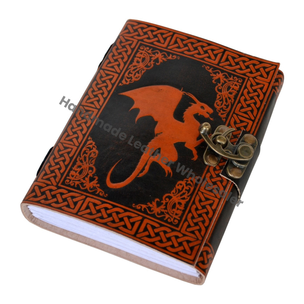 Dragon Vintage Leather Large Journal for Women Wholesaler Book of Shadows Sketchbook Cotton Art Paper notebooks Planner Travel