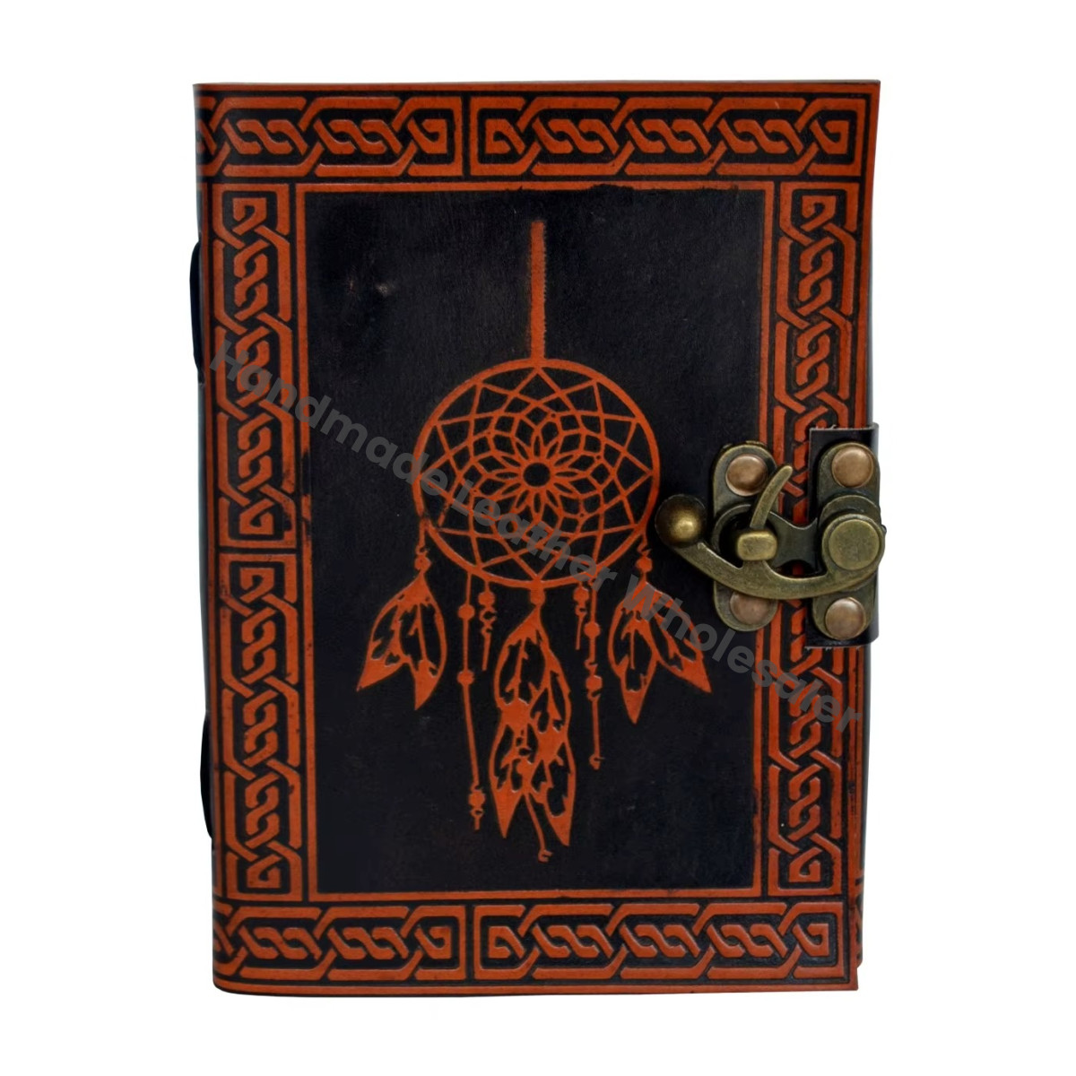 Dream Catcher Leather Journal Vintage Handmade Large Hardcover Thermal Gift Woman Writing Spell Sketchbook Supplies Diary