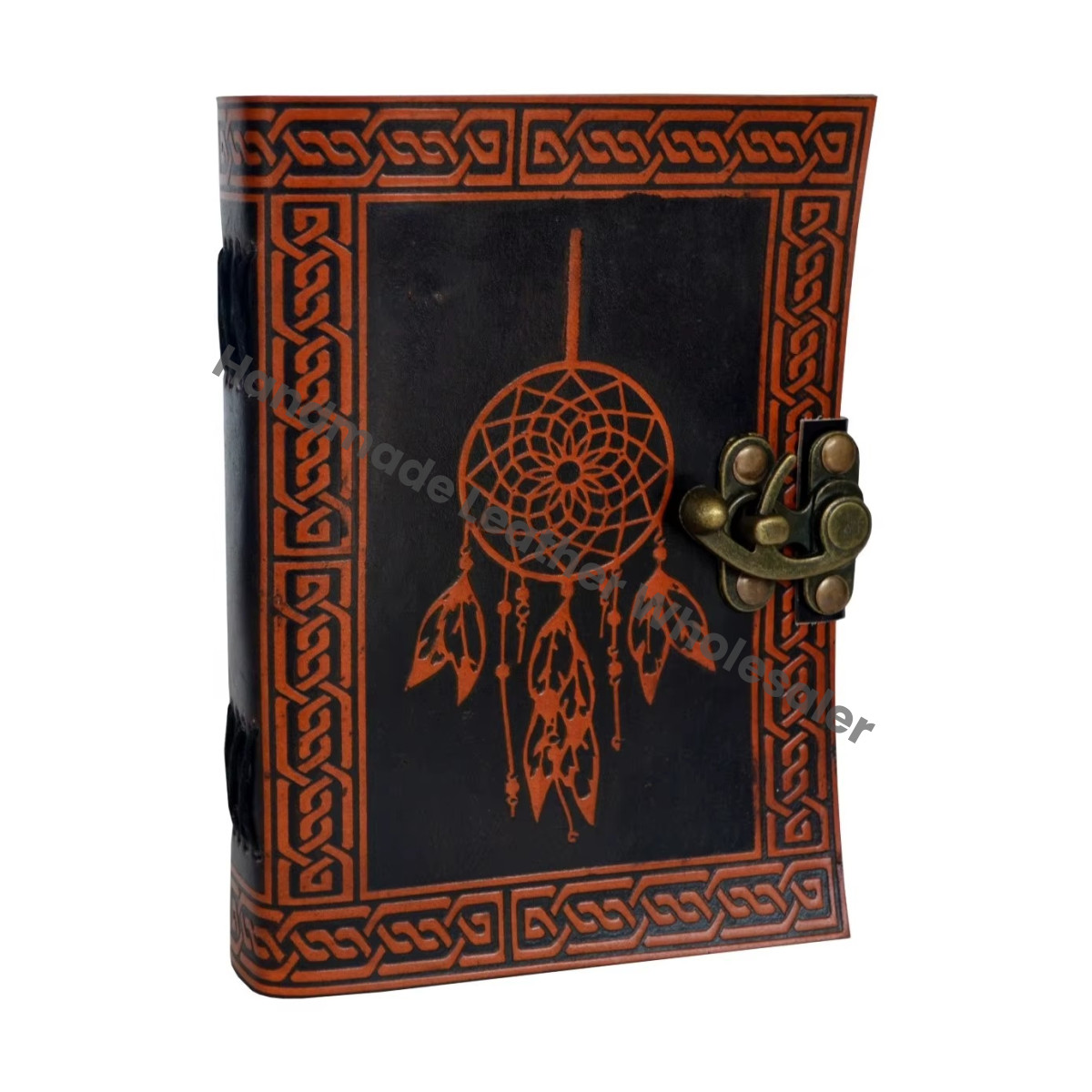 Dream Catcher Leather Journal Vintage Handmade Large Hardcover Thermal Gift Woman Writing Spell Sketchbook Supplies Diary