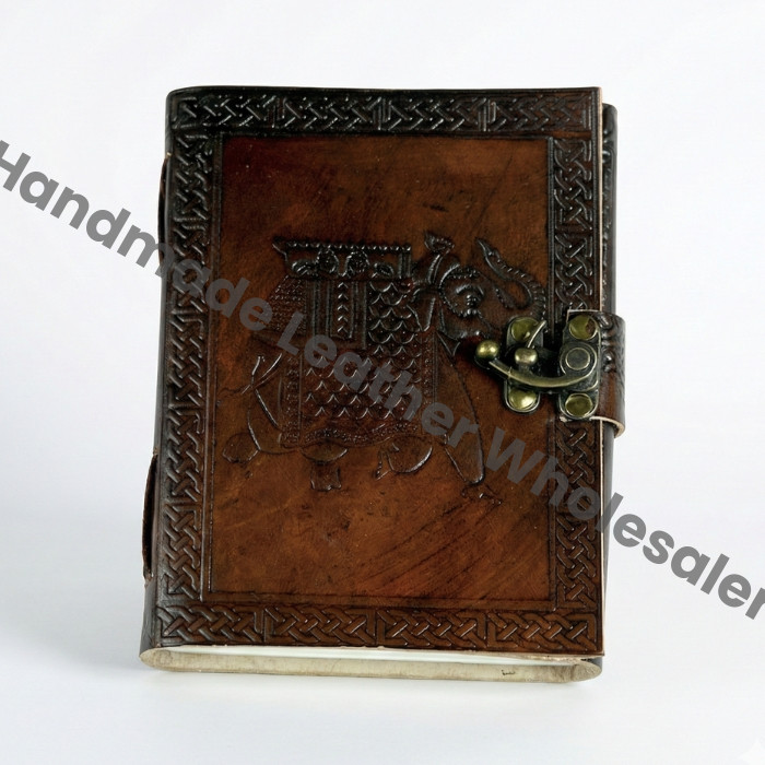Elephant Embossed Leather Journal: Handmade Vintage Travel Diary