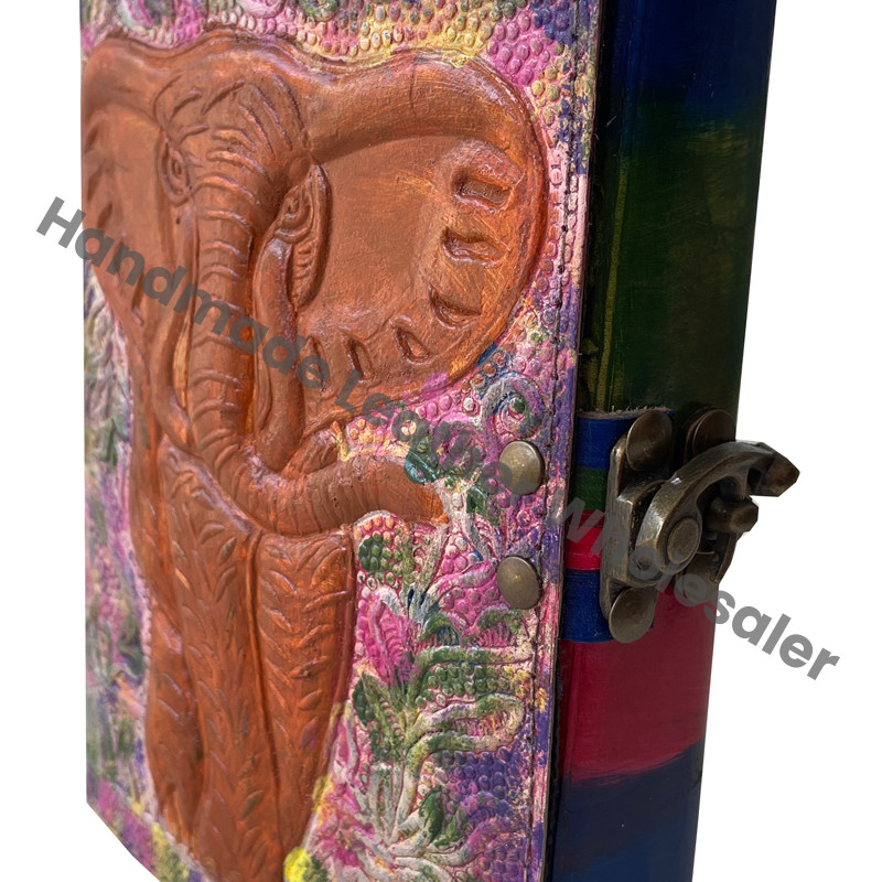 Elephant Vintage Leather Journal Writing Notebook Antique Handmade Daily Notepad Sketchbook Ravel Diary Sewing Binding Gift