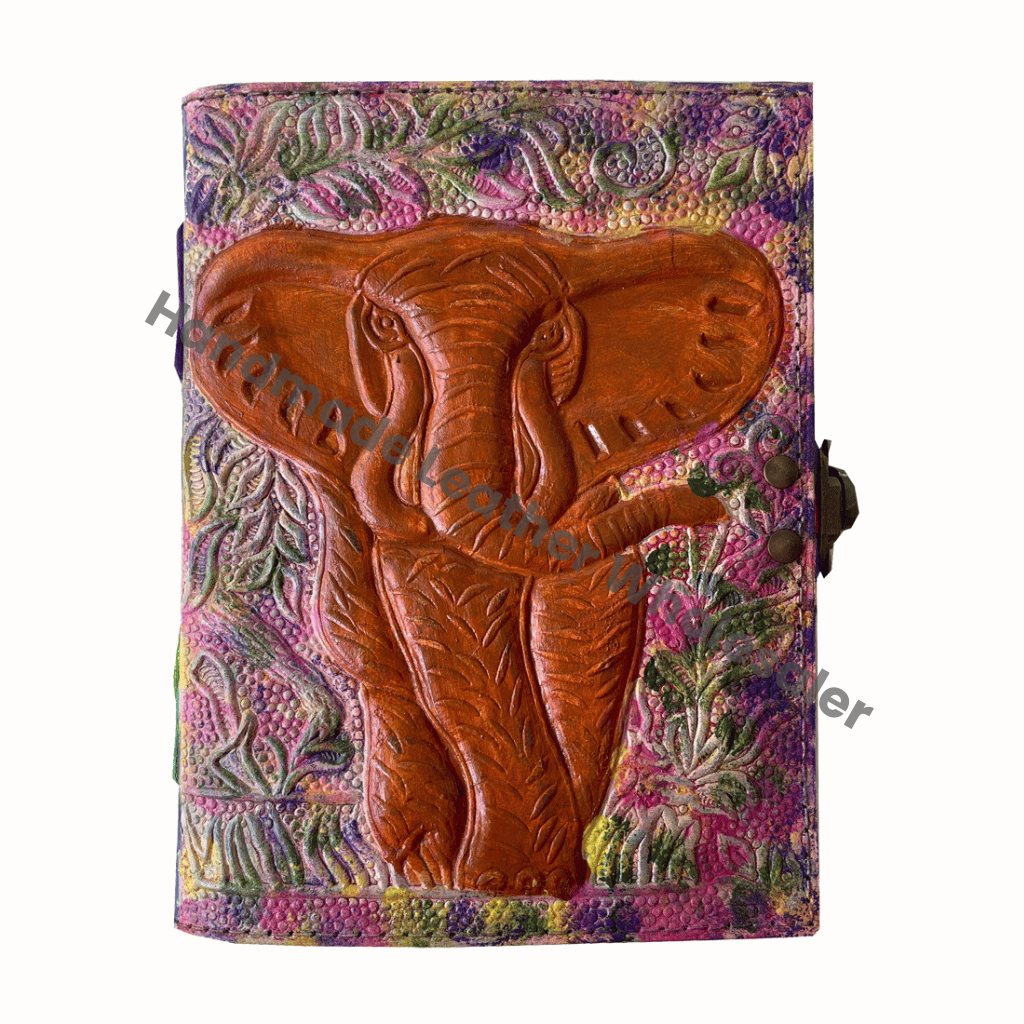 Elephant Vintage Leather Journal Writing Notebook Antique Handmade Daily Notepad Sketchbook Ravel Diary Sewing Binding Gift