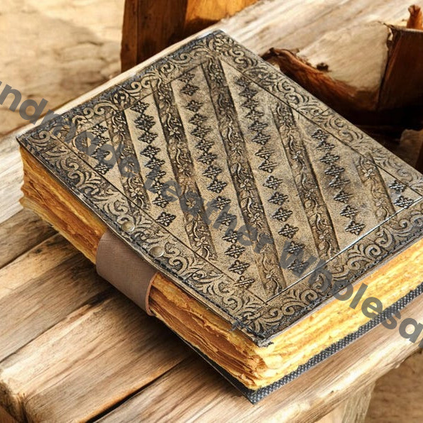 Embossed Dragon Leather Journal: A5 DND Notebook with Real Stone