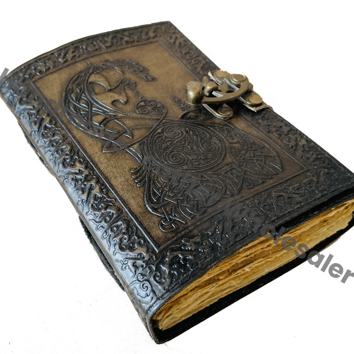 Embossed Handmade Book of Shadows Poetry Book Leather Journal Beautiful Collage Personal Organizer Notebook Spell Blank Wiccan