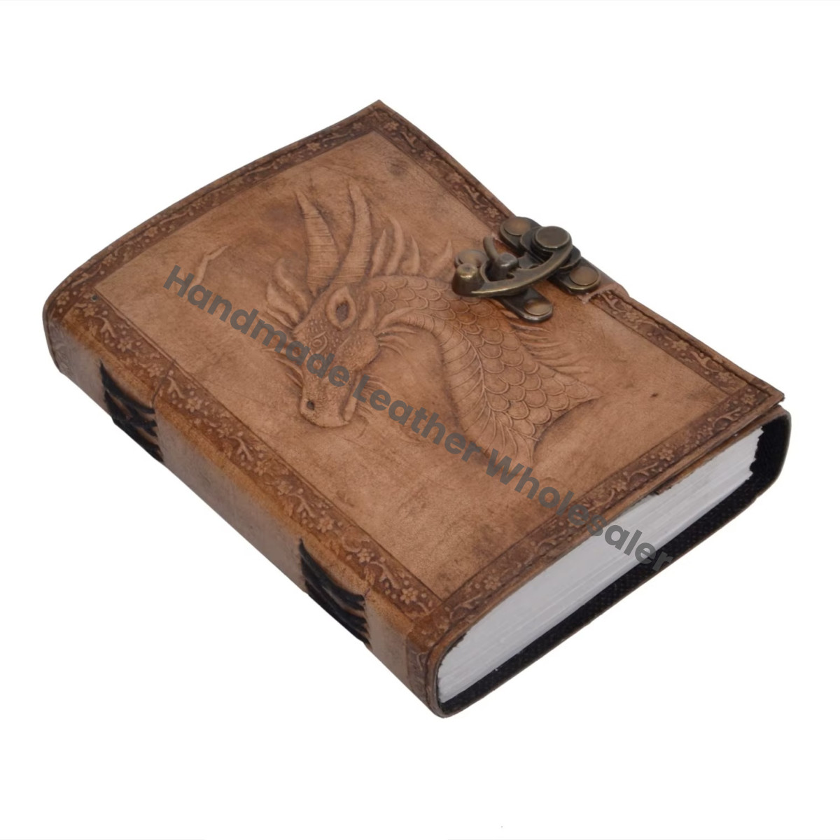 Embossed Leather Bound Journal Dragon G.O.T Diary Clasp Lock Vintage Perfect Notebook Gift Recyclable Handmade Paper
