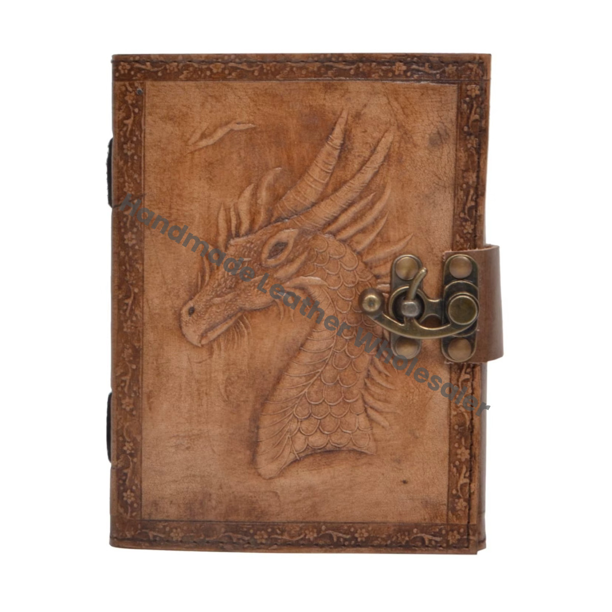 Embossed Leather Bound Journal Dragon G.O.T Diary Clasp Lock Vintage Perfect Notebook Gift Recyclable Handmade Paper
