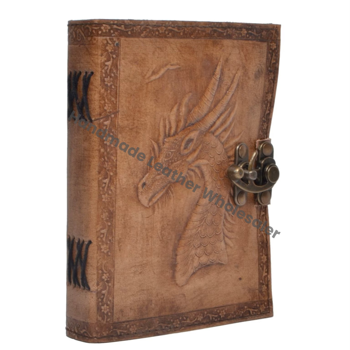 Embossed Leather Bound Journal Dragon G.O.T Diary Clasp Lock Vintage Perfect Notebook Gift Recyclable Handmade Paper