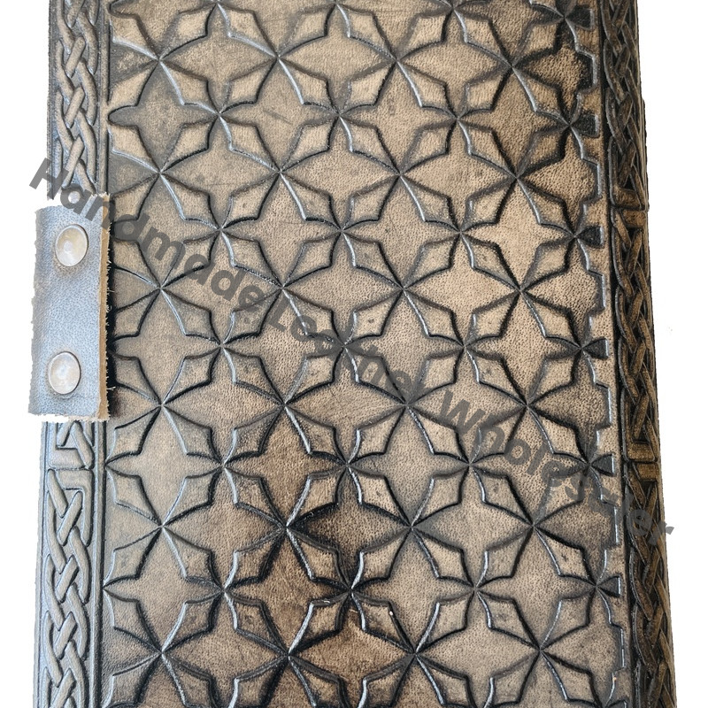 Embossed Leather Journal Antique Book of Shadows Celtic Cross Symbol Leather Notebook Non Refillable Journal With Antique Lock