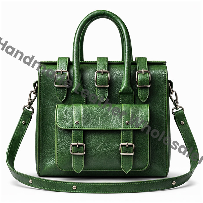 Embossed Leather Satchel Bag: Vintage Floral Design, Crossbody Tote